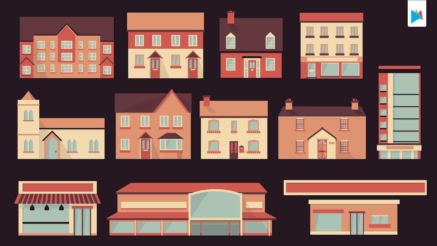 Wallpaper #dmfr65IBSpphPi3-5U-B46 Building Vectors on Behance