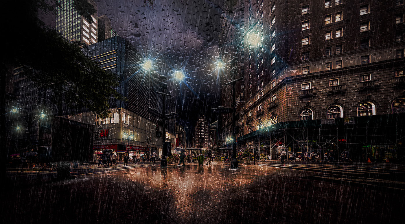 Wallpaper #2zG7NZMB5zzyi_yYB1eg255 Gotham Rainy Night on Behance