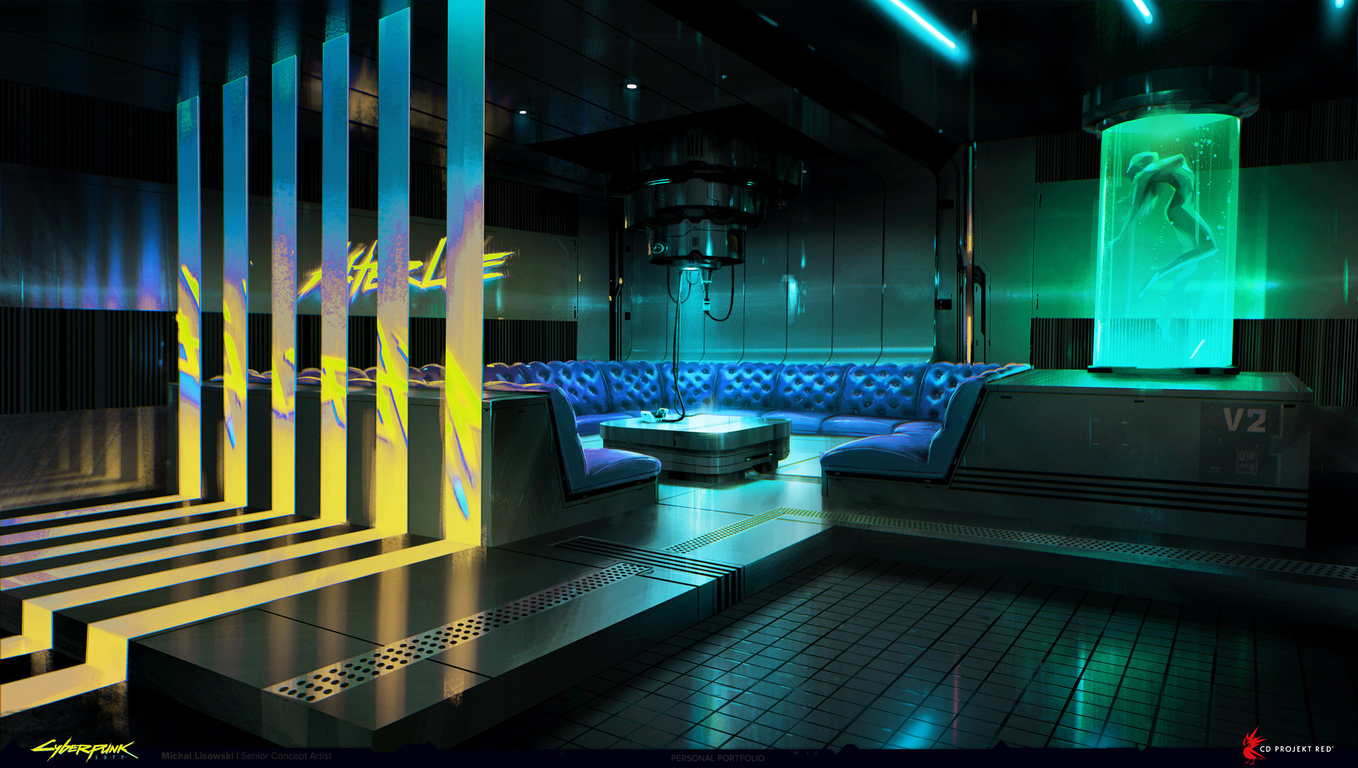 Wallpaper #EWc7-pIBSpphPi3-H5AG179 Cyberpunk 2077 Concept Art Pt1 Club Interiors Behance