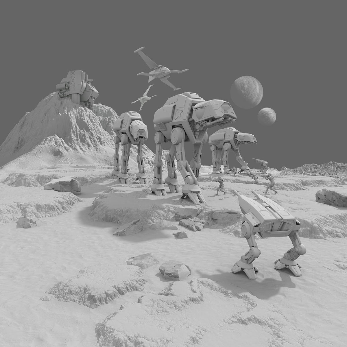 Wallpaper #32cE-5IBSpphPi3-g5LU299 Sci Fi Robots Behance