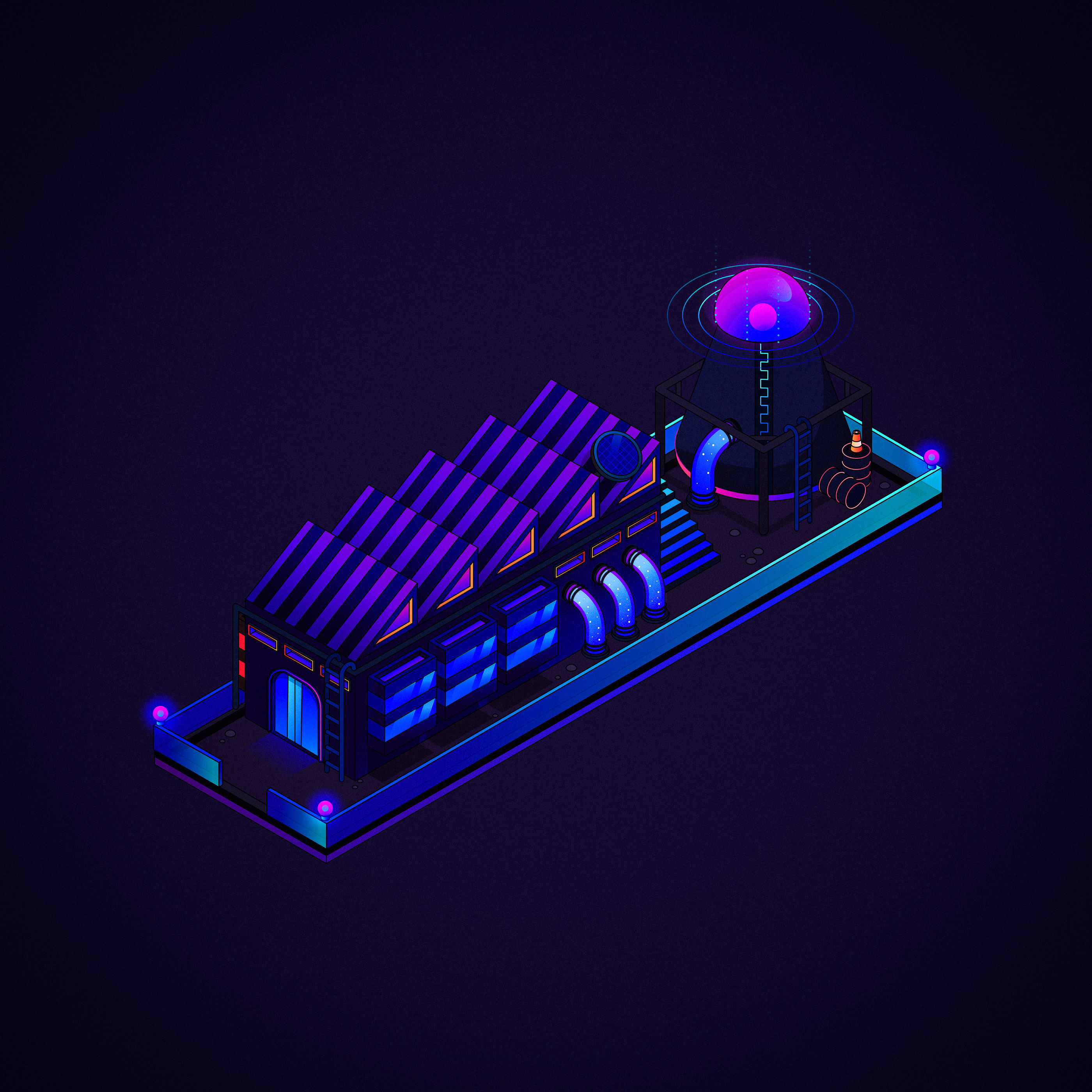 Wallpaper #13Qow44B_8f4nGFa7m8z25 A Z Cyberpunk Scenes Isometric Illustrations on Behance