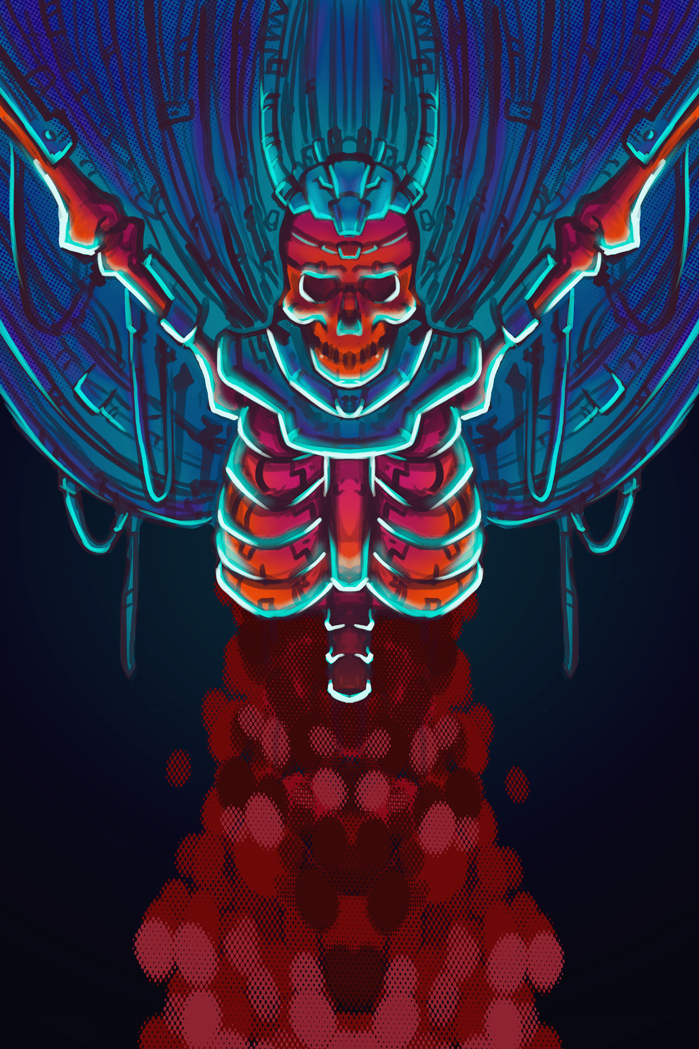 Wallpaper #OGiSHJMBSpphPi3-1yPm105 Visceral Cyberpunk Skull on Behance