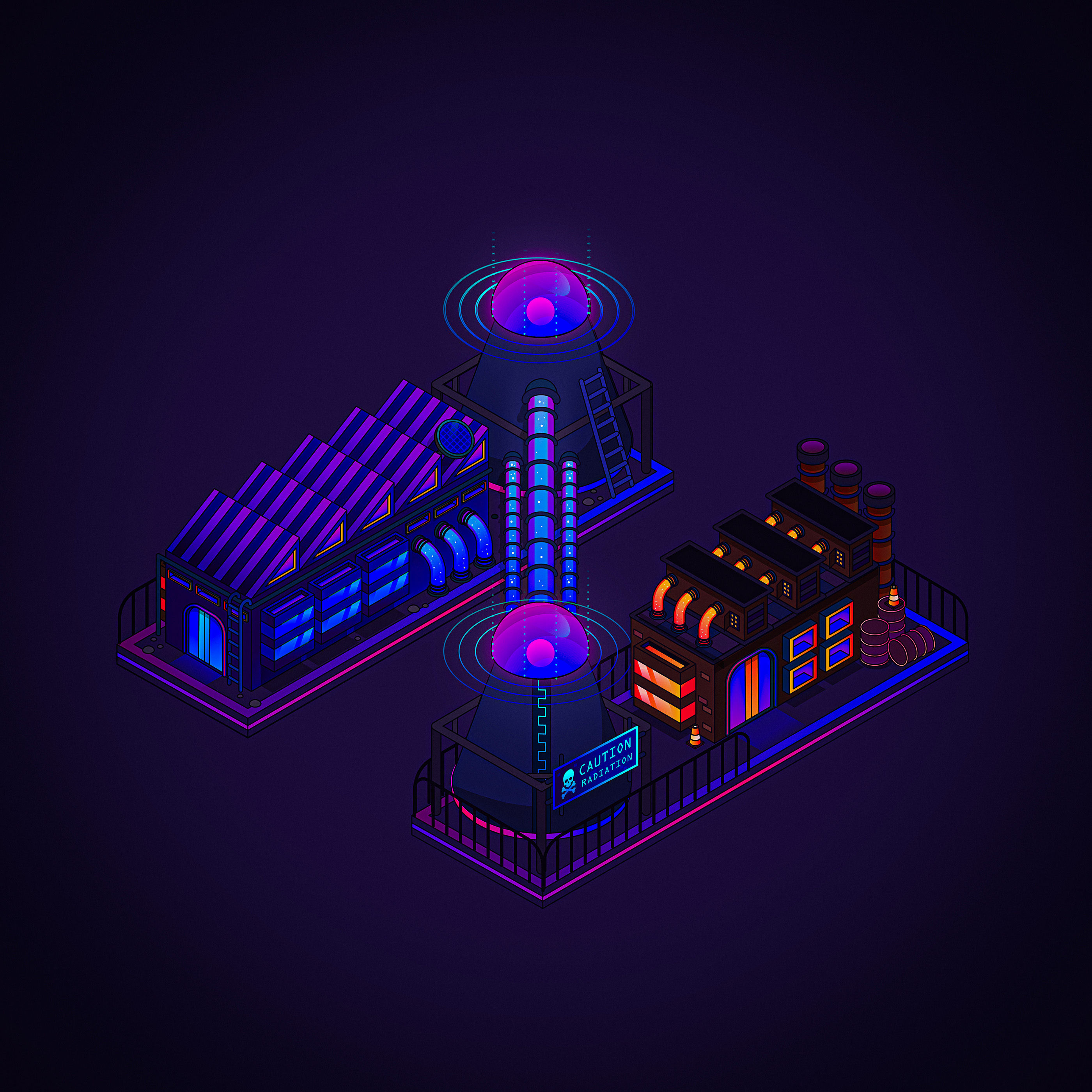 Wallpaper #13Qow44B_8f4nGFa7m8z23 A Z Cyberpunk Scenes Isometric Illustrations on Behance