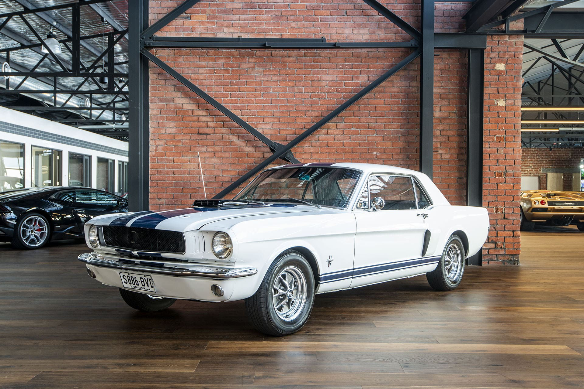 Wallpaper #MBm1F48BtGB6xQ78uXCw24 Ford Mustang White Blue Stripe 20 Richmonds Classic and Prestige