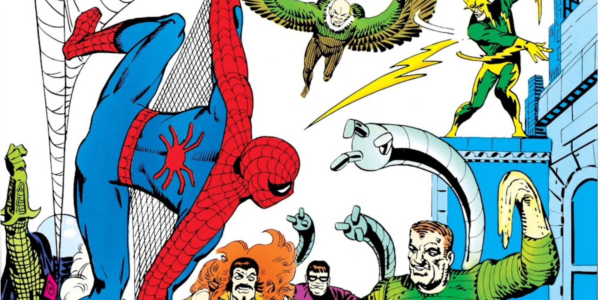 Wallpaper #ceb46 1920x1080 Spiderman vs Sinister Six Art Laptop Full HD 1080p HD 4K