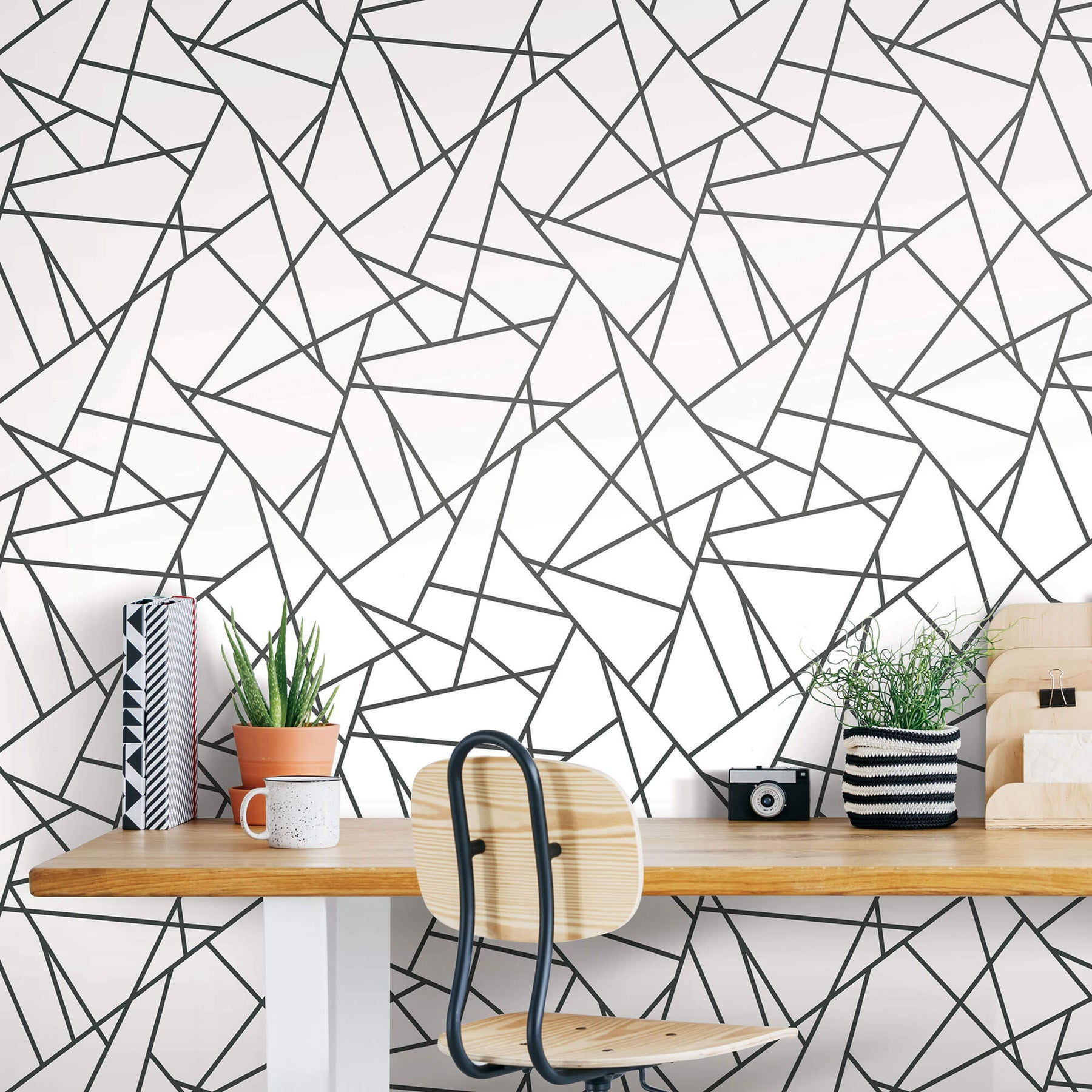 Wallpaper #BGc5B5MBSpphPi3-MMXD122 Fracture Geometric Peel and Stick Wallpaper Black Us Wall Decor
