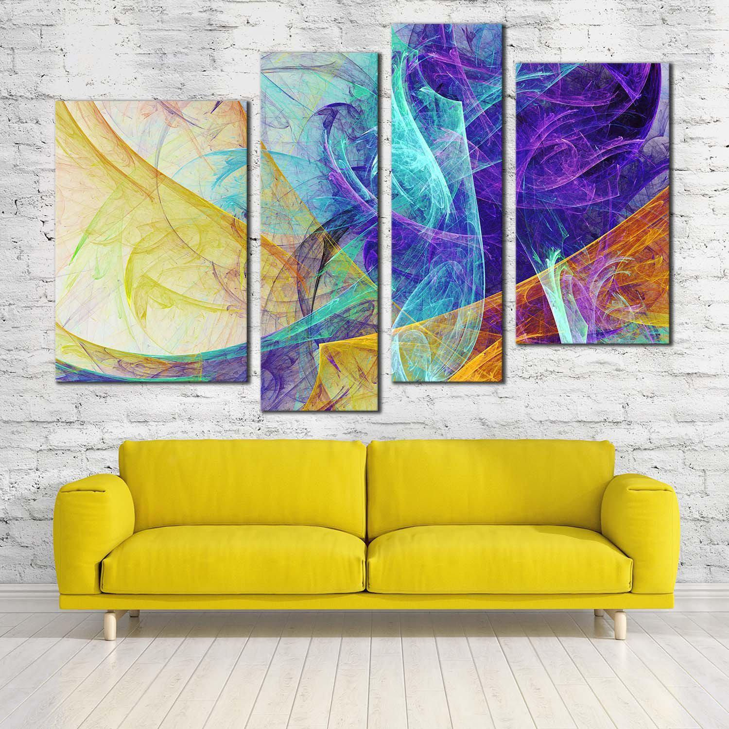 Wallpaper #FGfC_5IBSpphPi3-96QM15 Rendering Abstract Canvas Print 3D Modern Abstract 4 Piece Canvas Wal