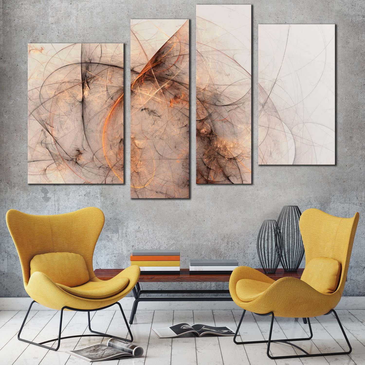 Wallpaper #FGfC_5IBSpphPi3-96QM30 3D Abstract Canvas Wall Art Fantasy Abstract 4 Piece Multi Canvas Wh