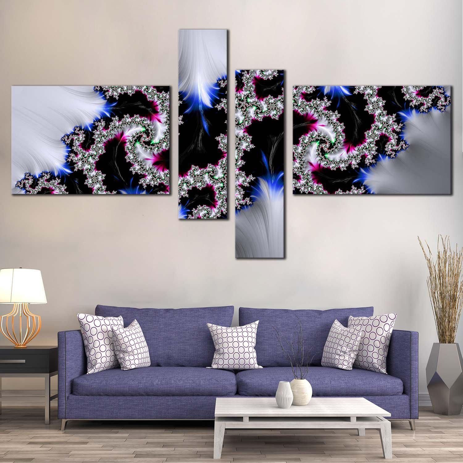 Wallpaper #FGfC_5IBSpphPi3-96QM11 Elegant Abstract Canvas Wall Art Colorful Modern Abstract 4 Piece
