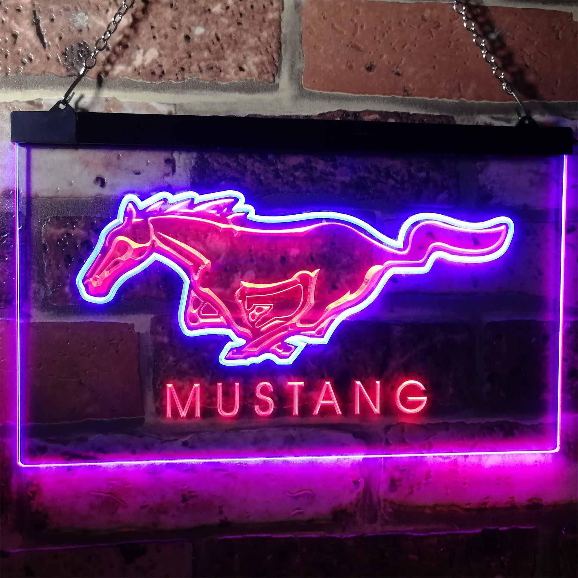 Wallpaper #u2fS65IBSpphPi3-JE6v177 Ford Mustang Neon Like LED Sign Dual Color Safespecial