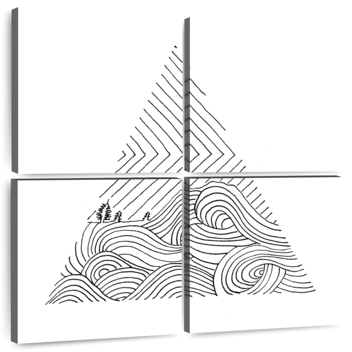 Wallpaper #a2flDJMBSpphPi3-ROG882 Mount Triangle Wall Art Drawing by Mantika Studio