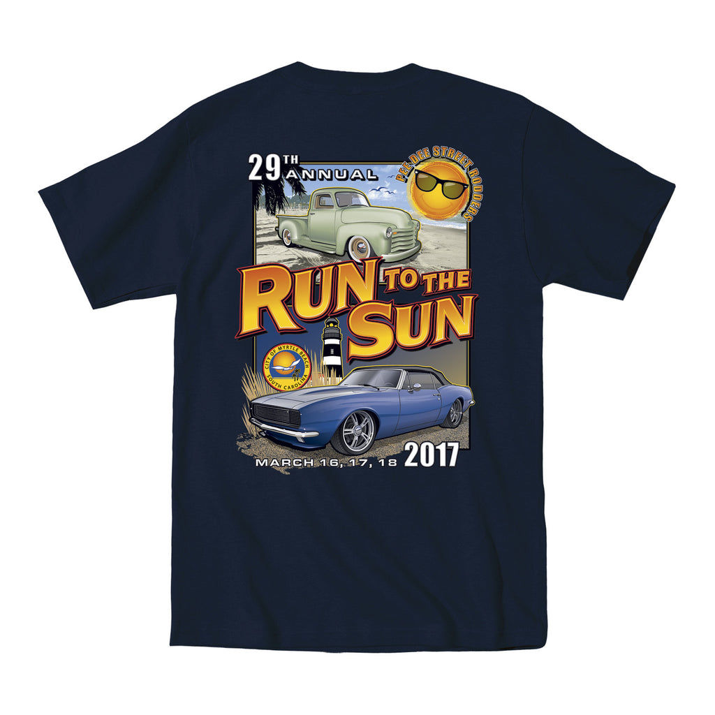 Wallpaper #JGfCC5MBSpphPi3-8dv240 2017 Run to the Sun Official Car Show Event T Shirt Navy Myrtle Beach