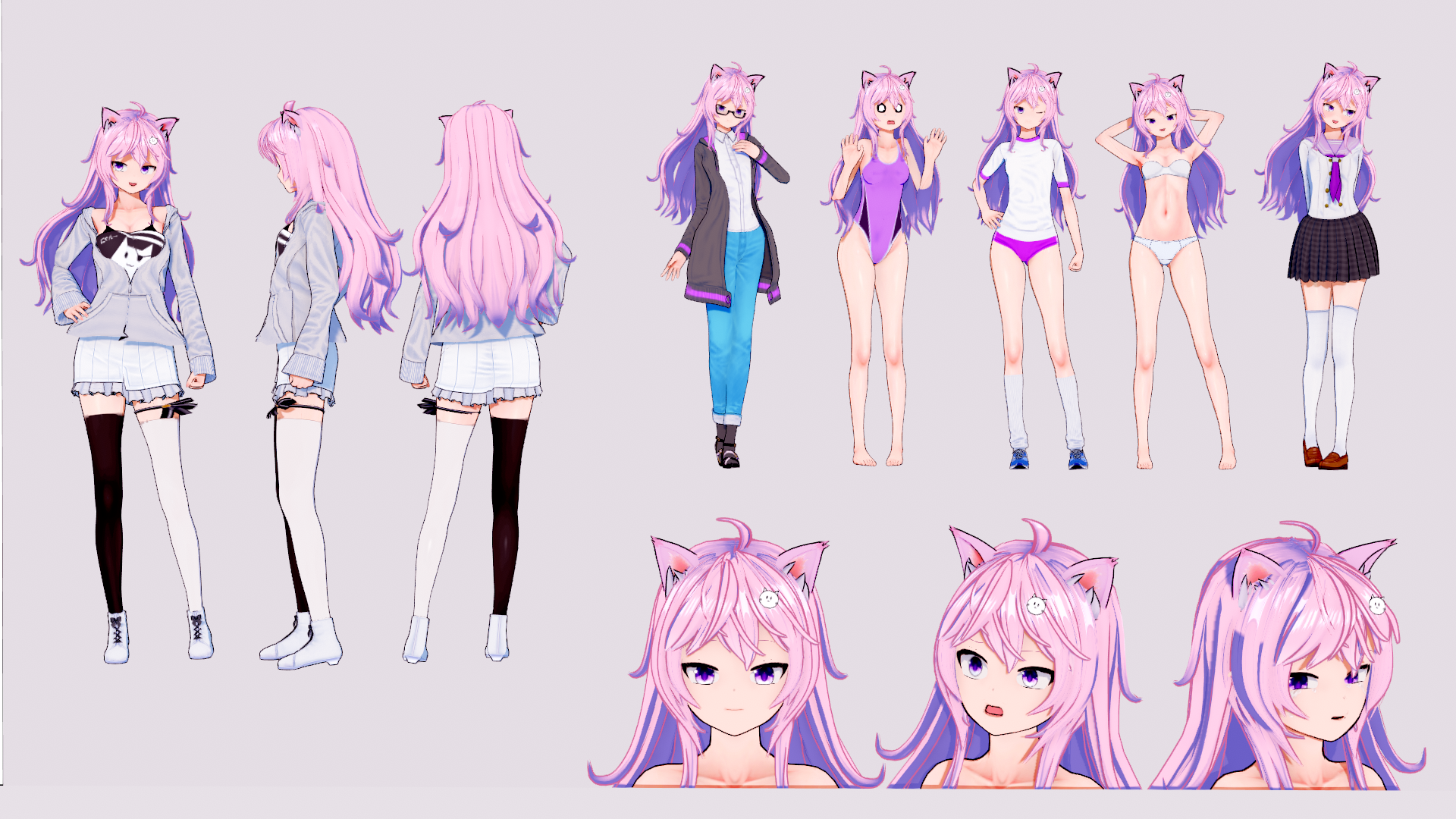 Wallpaper #82bd5 Customizable Cat Vtuber Model Multiple Cat Breeds Emotions Assets