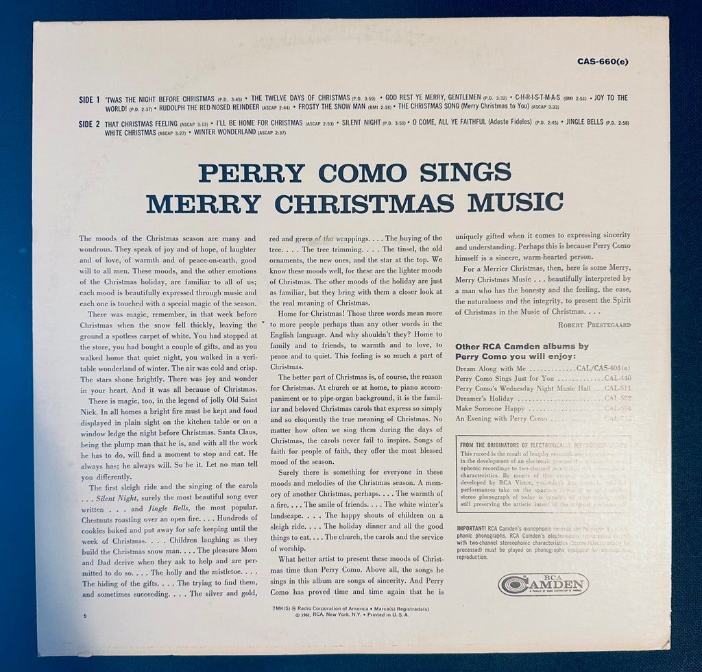 Wallpaper #vDGxNZMB5zzyi_yYmFdh181 Perry Como Sings Merry Christmas Music Lp Vinyl Used Borderline Music