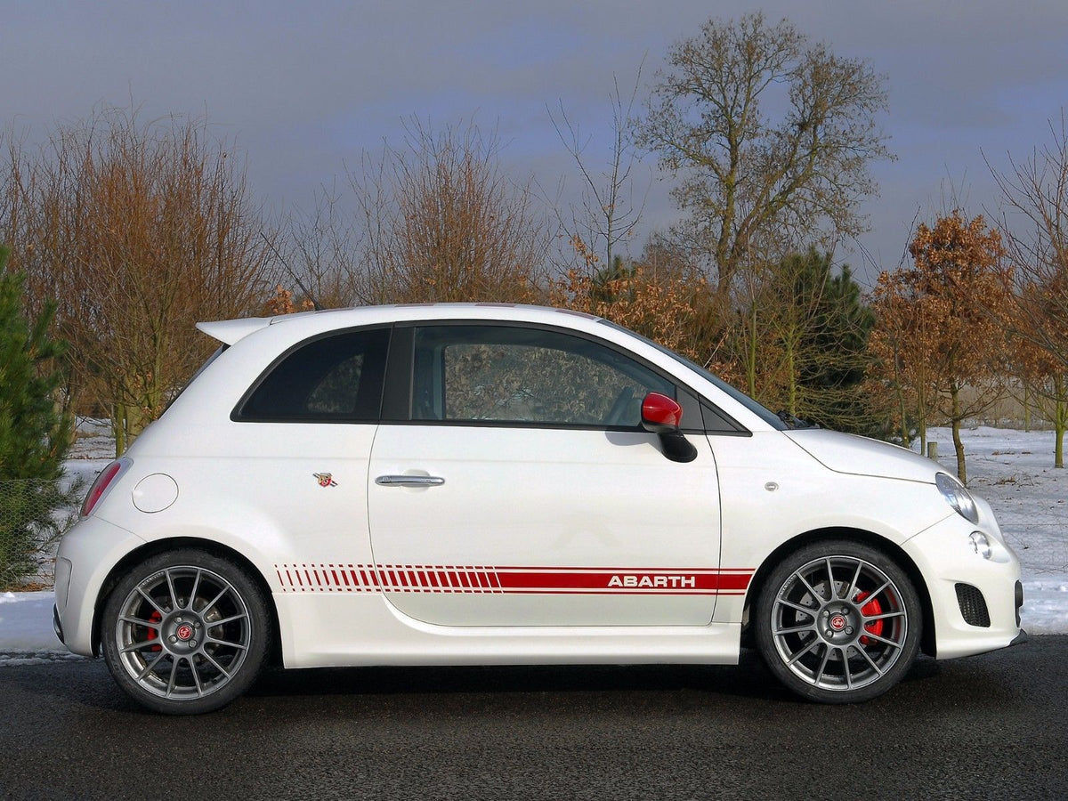 Wallpaper #a819a Front View of Black Fiat 500 Abarth Parked in the Street Editorial