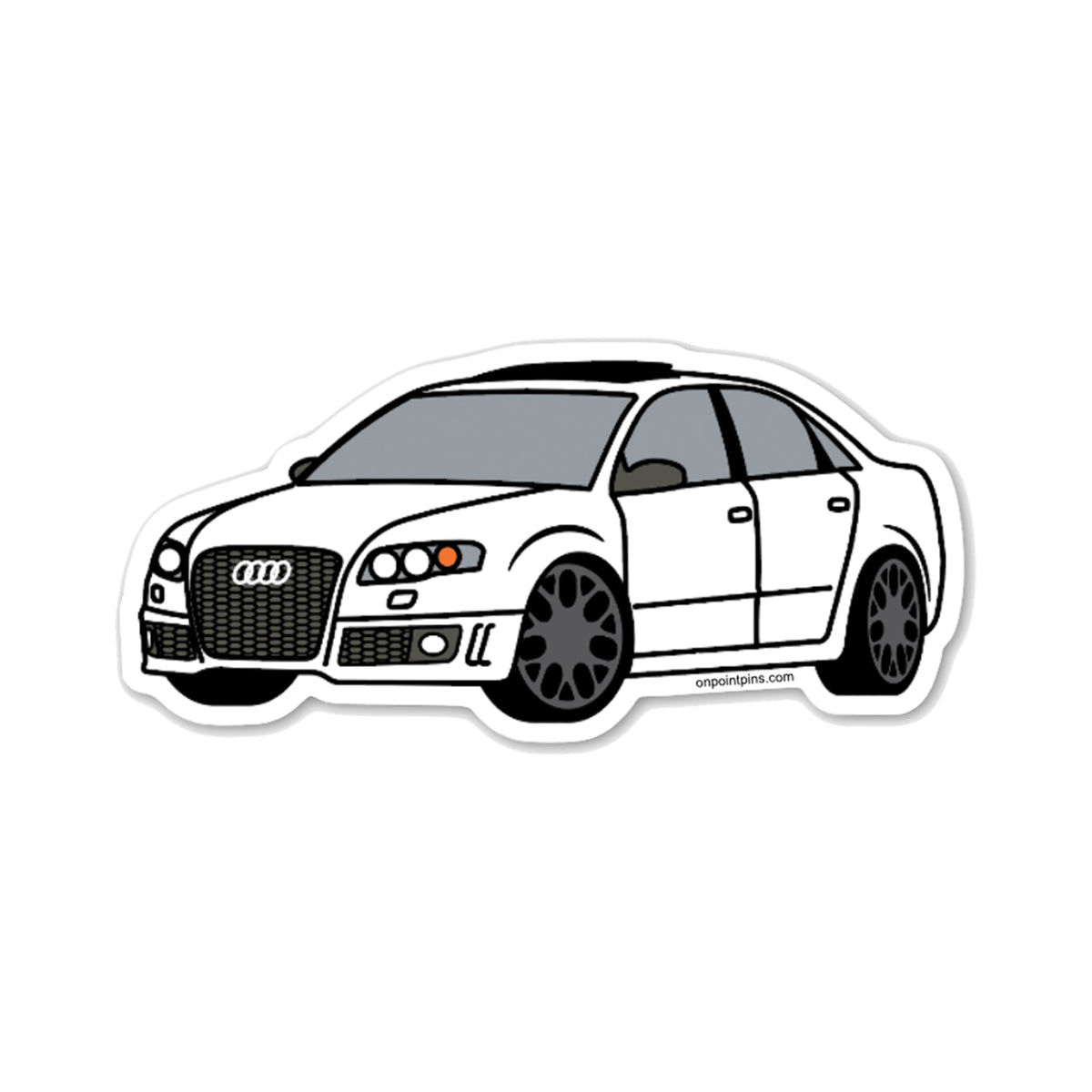 Wallpaper #I2eo75IBSpphPi3-JmPe158 Audi Rs4 White Car Die Cut Vinyl Sticker on Point Pins