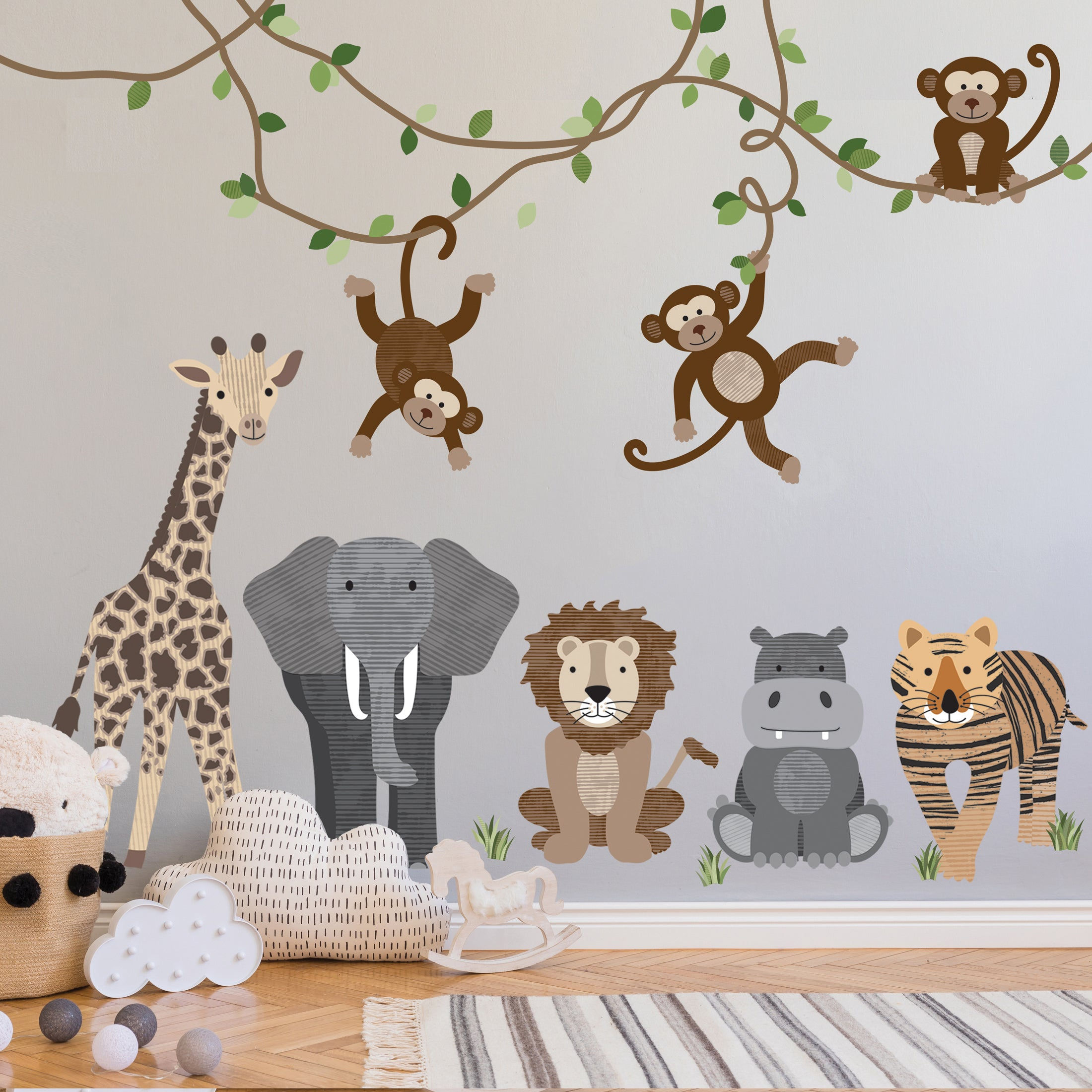 Wallpaper #qH1T8o4Bnwiau_P62QsV23 Large Safari Animals and Monkey Wall Decals Jungle Animal Wall Sticke