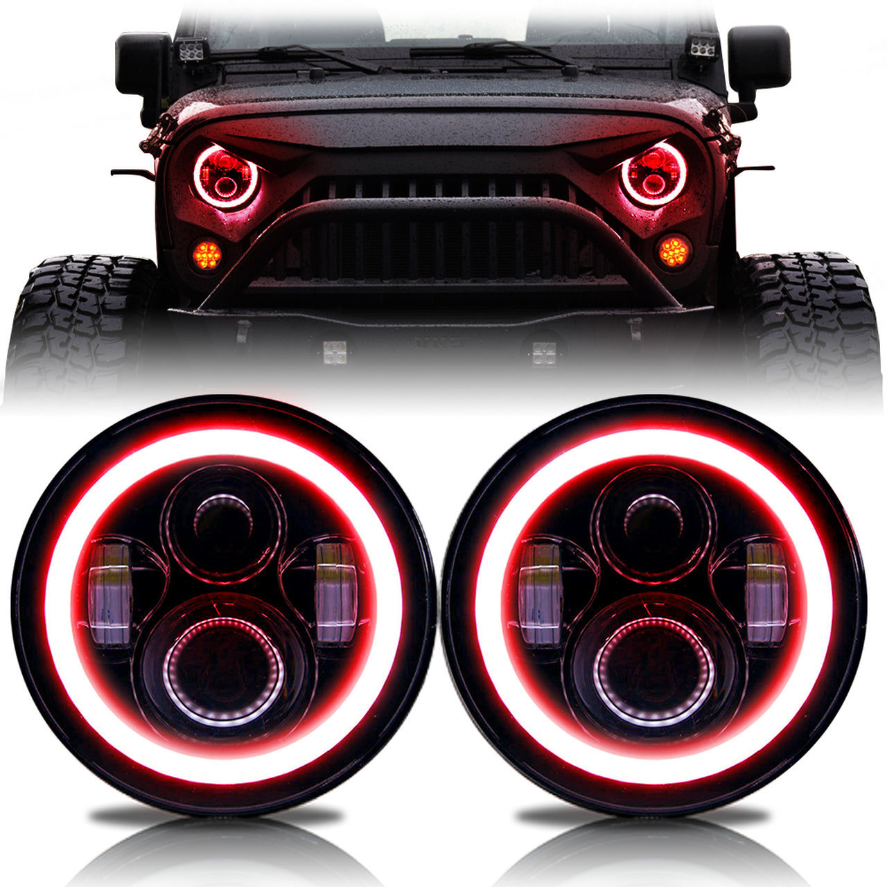 Wallpaper #3kDmL5MBJhL2WPbalr5E279 The Best Jeep Wrangler Rgb Halo LED Headlights Color Changing Offgrid