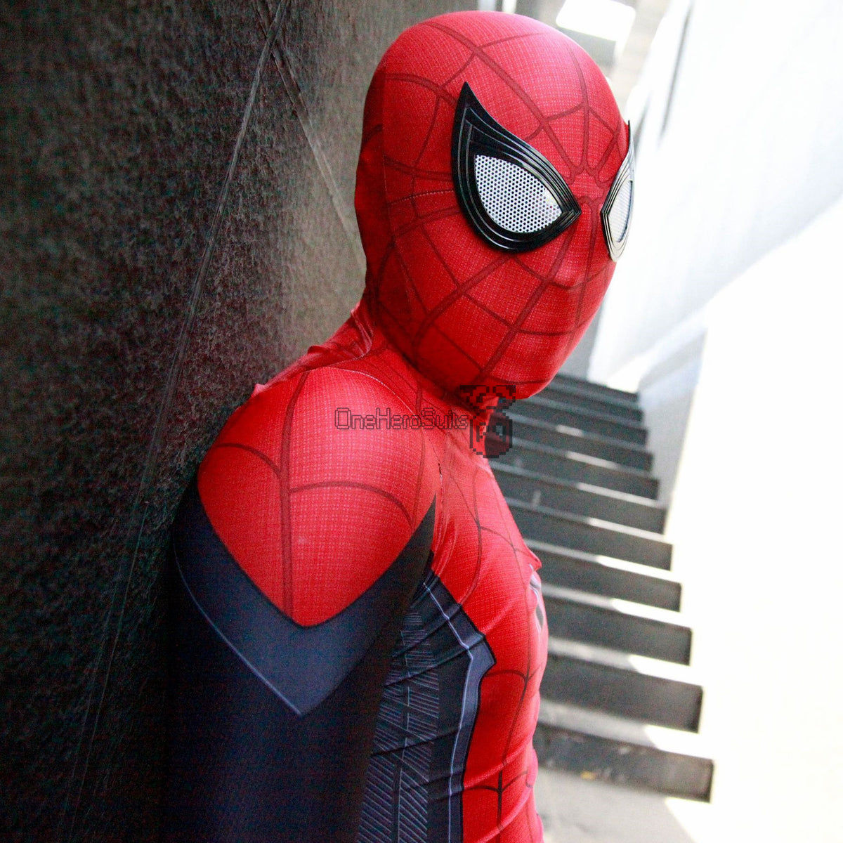 Wallpaper #rhl_Io8BtGB6xQ78hYLe3 Spider Man Spandex Suit Far from Home Black and Red Cosplay Bodysuit