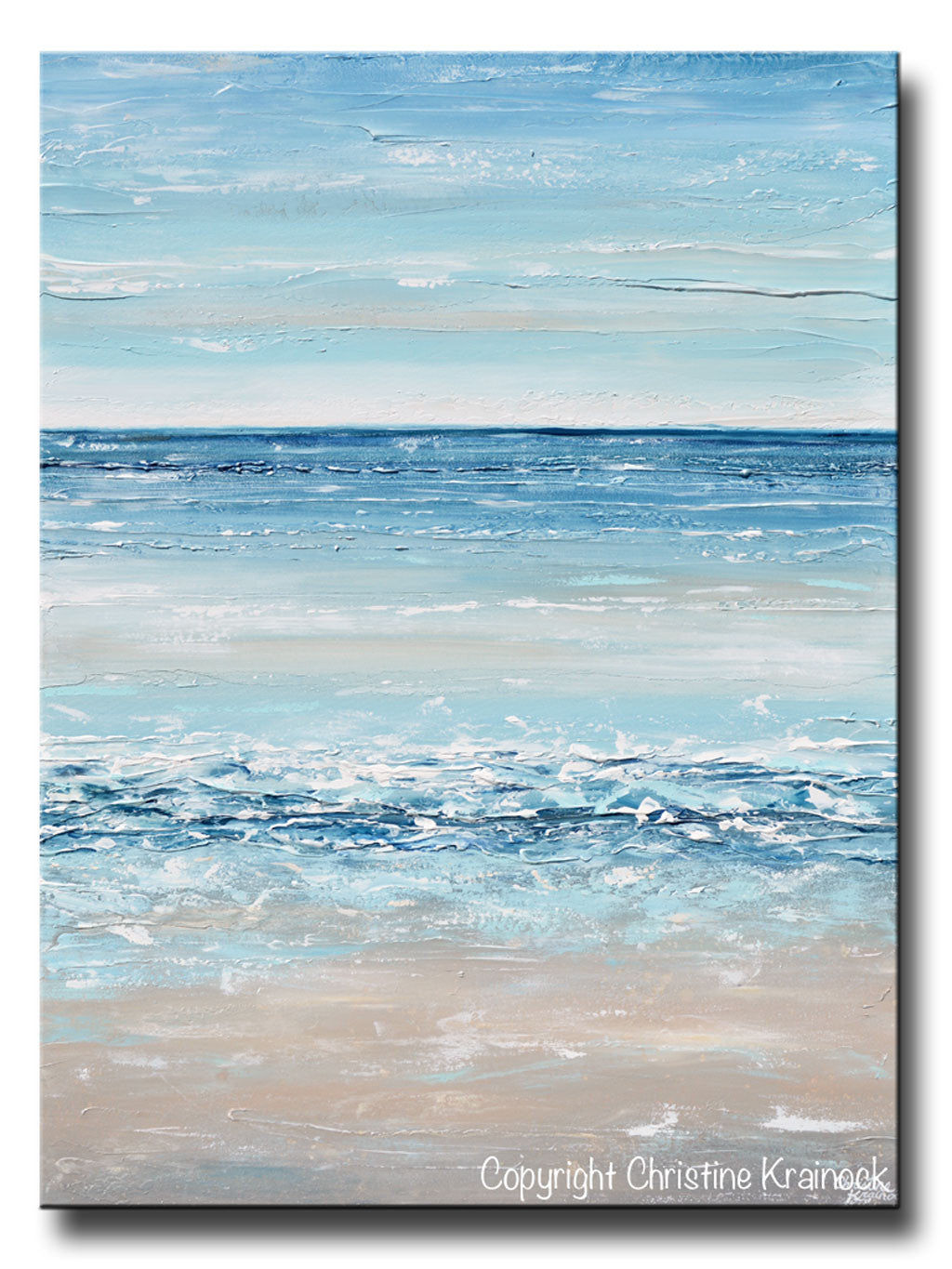 Wallpaper #UmcpA5MBSpphPi3-NrL_34 Giclee Print Art Blue Abstract Painting Canvas Art Beach Coastal Decor