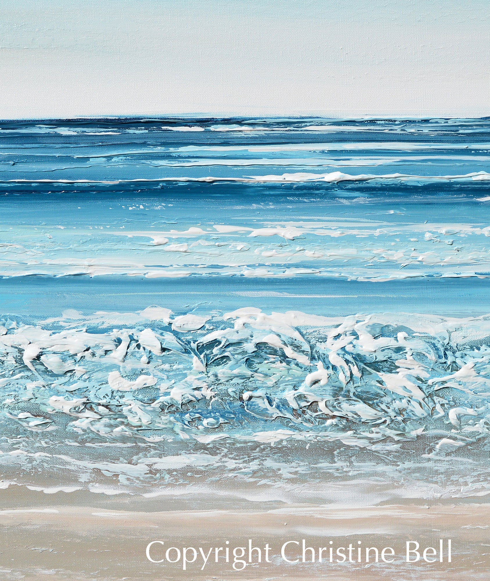 Wallpaper #UmcpA5MBSpphPi3-NrL_59 Original Abstract Beach Painting Textured Ocean Coastal Blue Art Decor