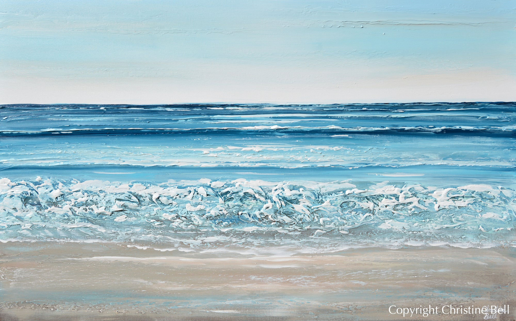 Wallpaper #UmcpA5MBSpphPi3-NrL_12 Original Abstract Beach Painting Textured Ocean Coastal Blue Art Decor