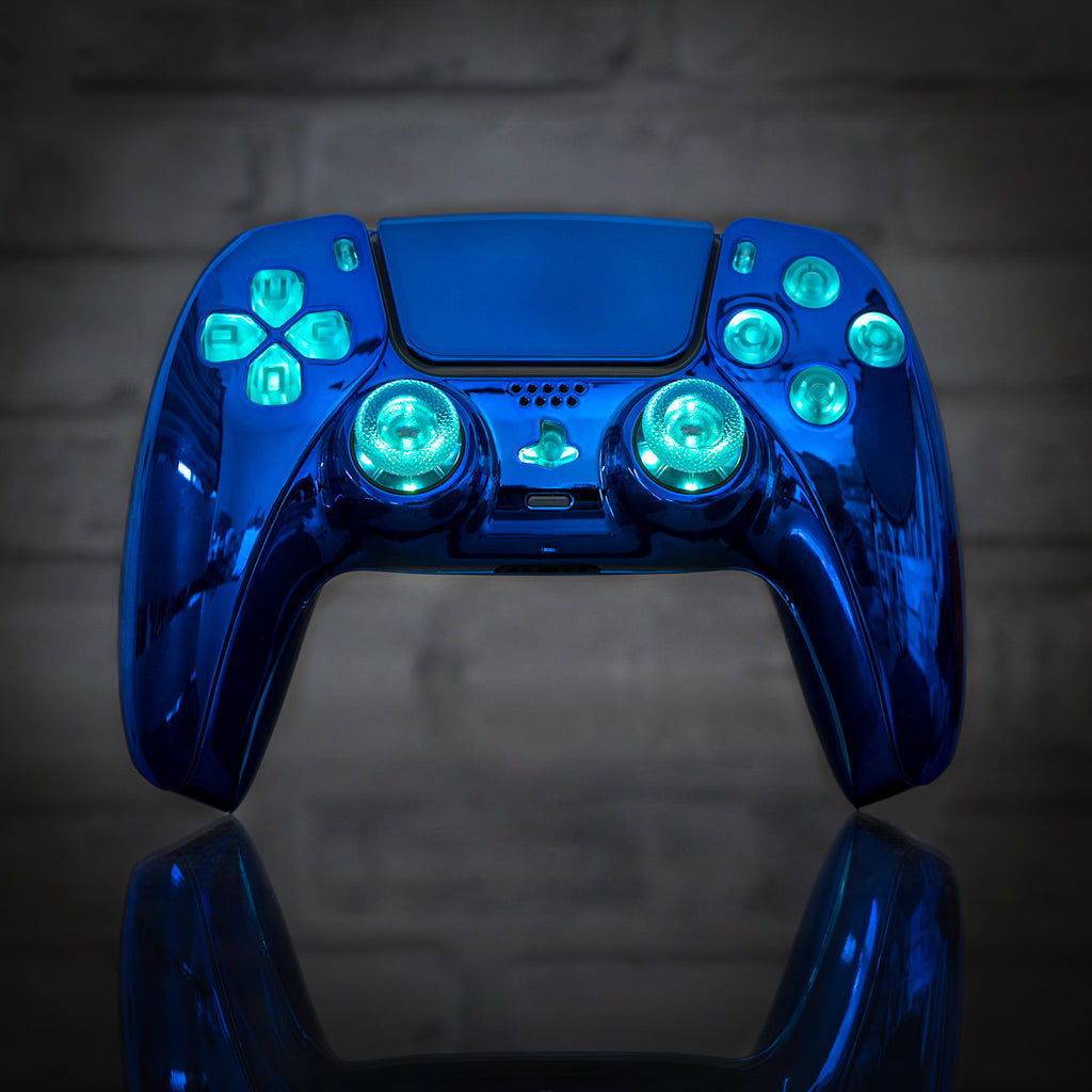 Wallpaper #A30x9I4Bnwiau_P62Q9R13 PS5 Controller LED Mod Chrome Blue PS5 Custom Wireless Controller Back