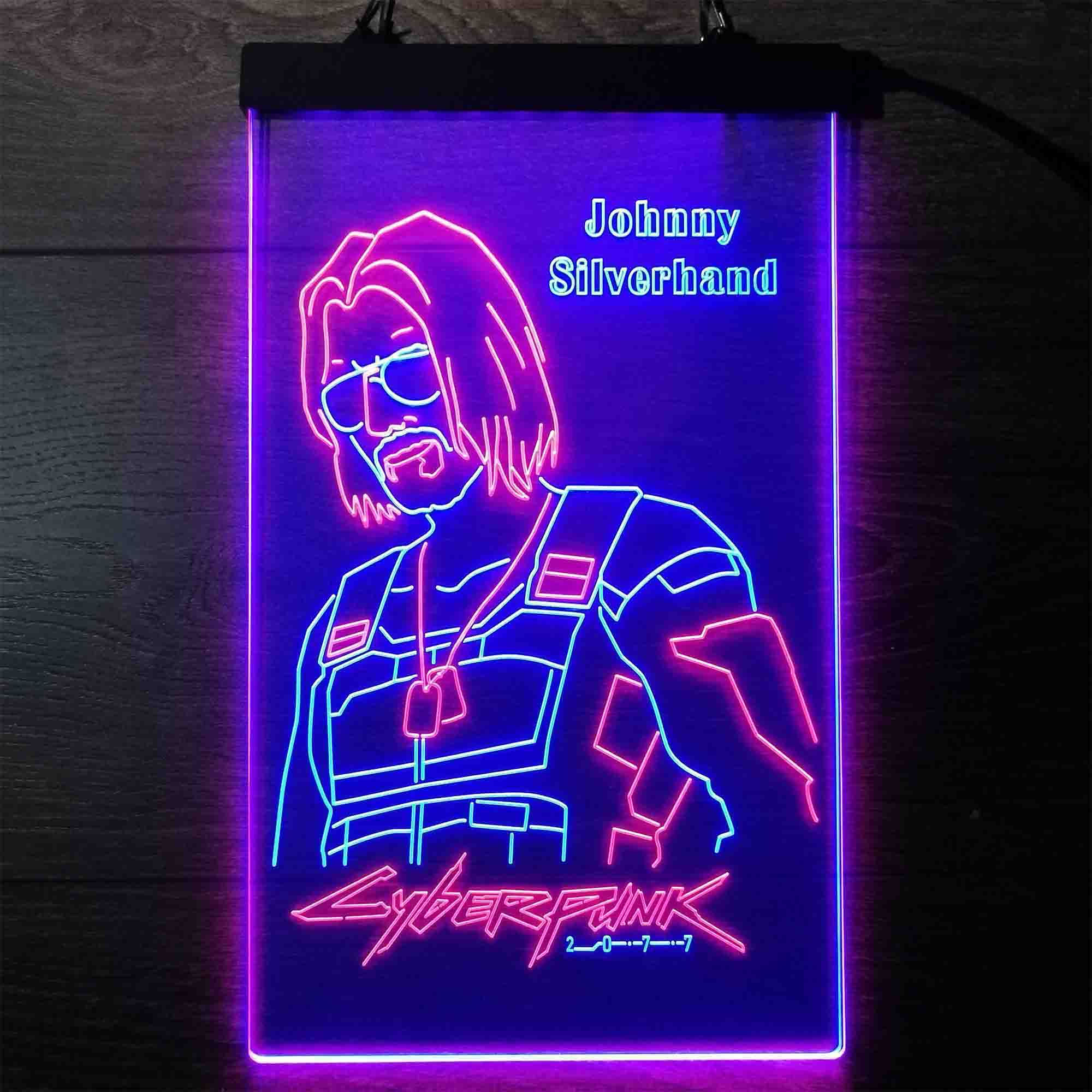 Wallpaper #aEWVoI4B7YBJg1BV66Pa8 Cyberpunk 2077 Johnny Silverhand Game Room Neon Light LED Sign
