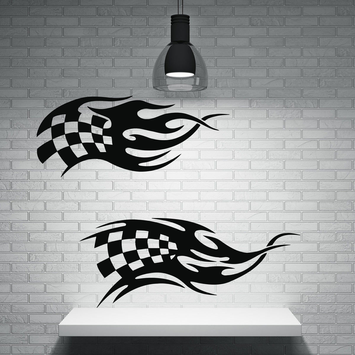 Wallpaper #O33s9I4Bnwiau_P6MRHO37 Vinyl Decal Racing Car Wall Stickers Speed Machine Power Flag Grandsta