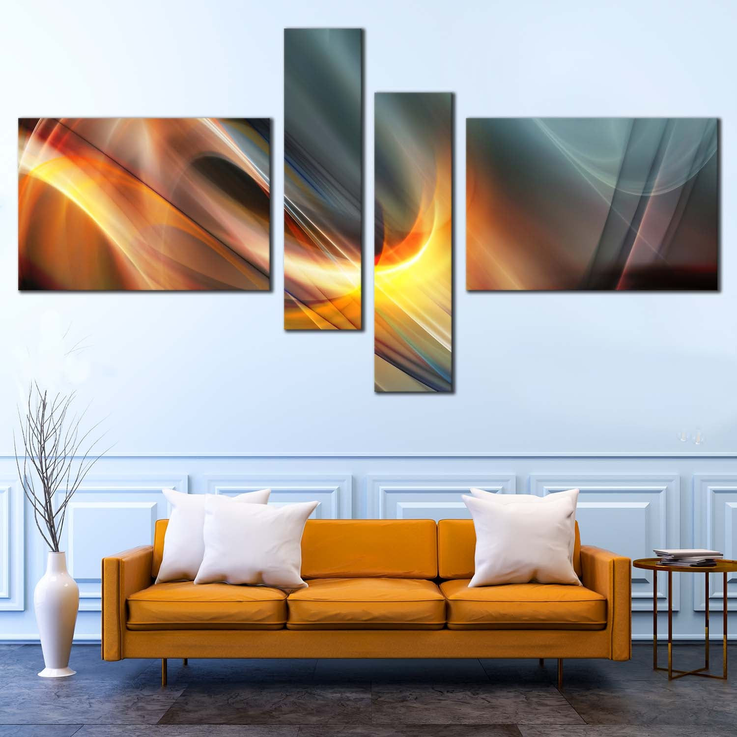 Wallpaper #FGfC_5IBSpphPi3-96QM2 Abstract Patterns Canvas Wall Art Grey Modern Abstract 4 Piece Canvas