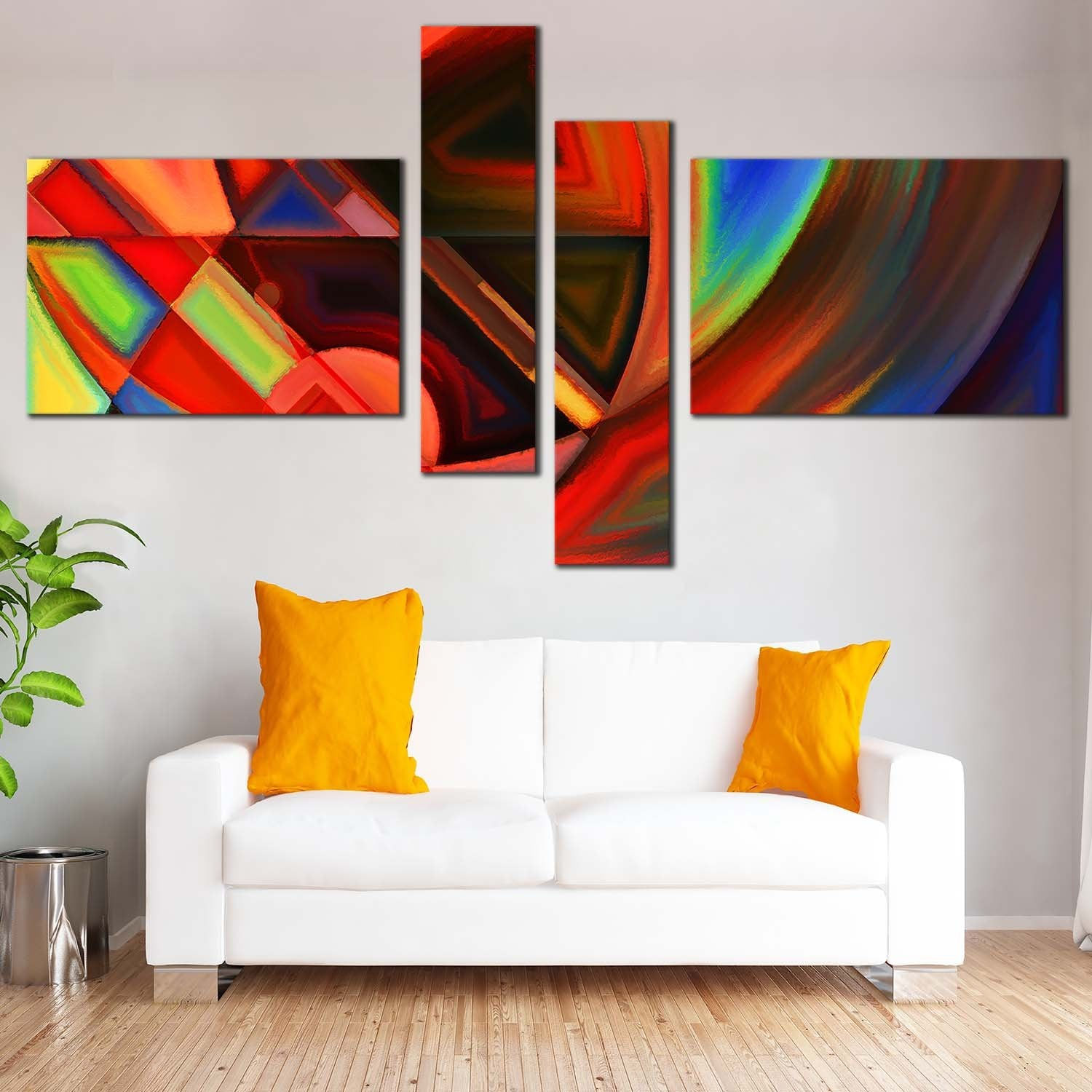 Wallpaper #FGfC_5IBSpphPi3-96QM14 Modern Abstract Canvas Wall Art Colorful Abstract Patterns 4 Piece Ca