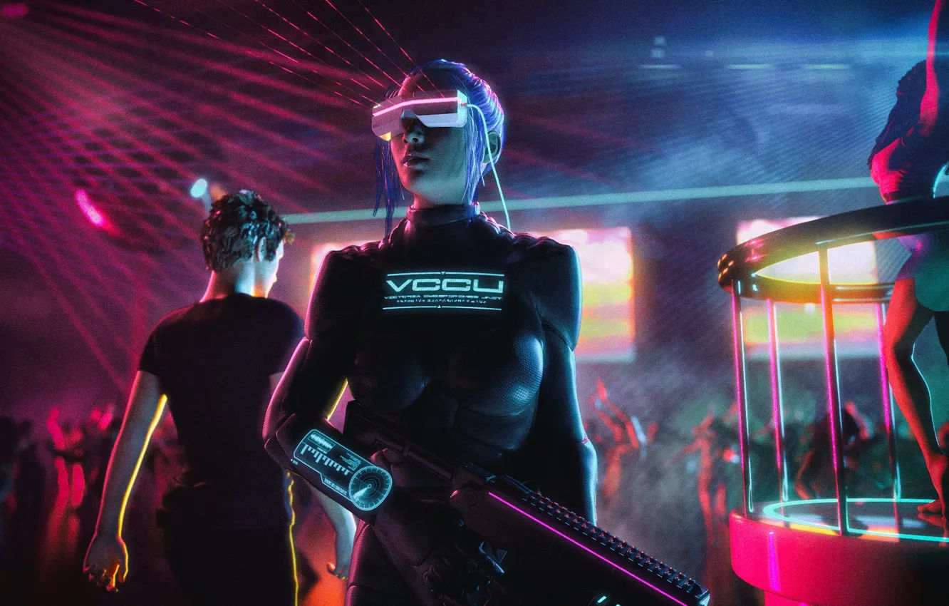 Wallpaper #_hXtu44BmMigT4Un-lZK24 Wallpaper Girl Music Background Club Club Cyber Cyberpunk Synth