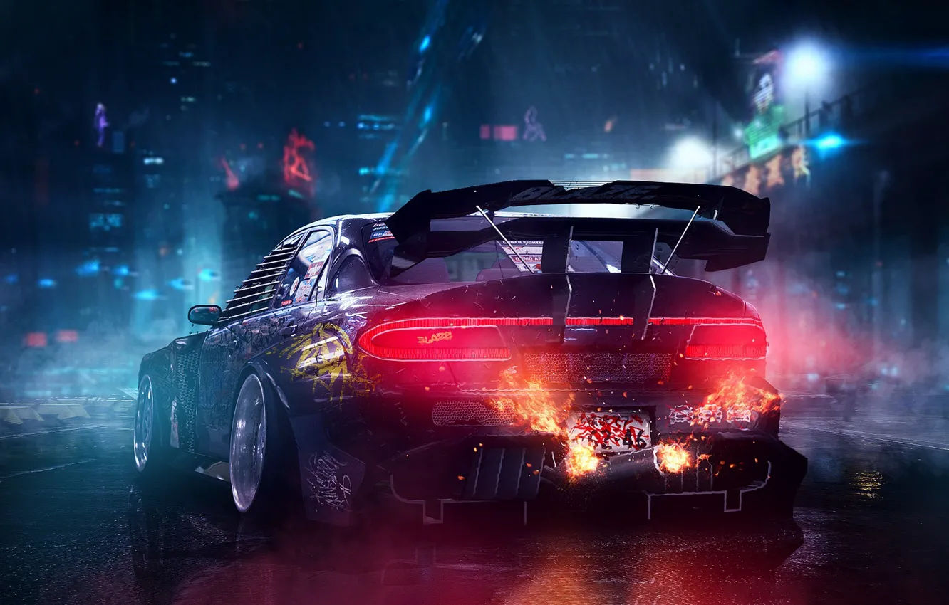 Wallpaper #LBlTJI8BtGB6xQ78qYWJ12 Wallpaper Auto Night the City Fire Machine Tuning Rain Mazda Rx