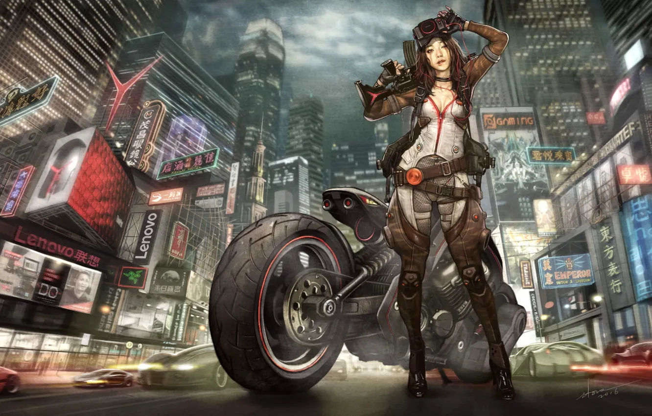 Wallpaper #WkD9LpMBJhL2WPbal7s-288 Wallpaper Girl the City Asian Girl Motorcycle City Moto Weapons