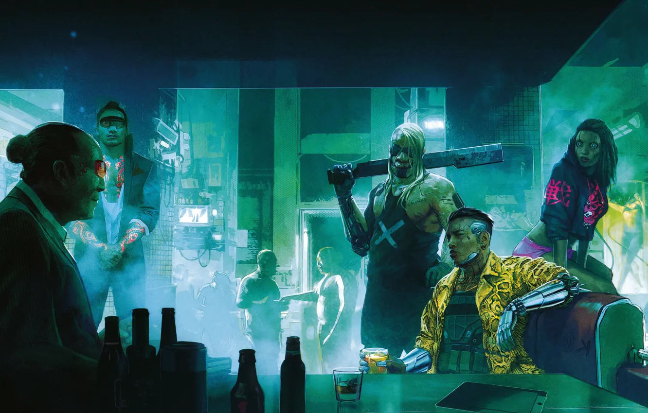 Wallpaper #aLgoTJIBJvJKYCmEu9Gz27 Wallpaper Figure the City the Game Neon People Art Cyborg Cd