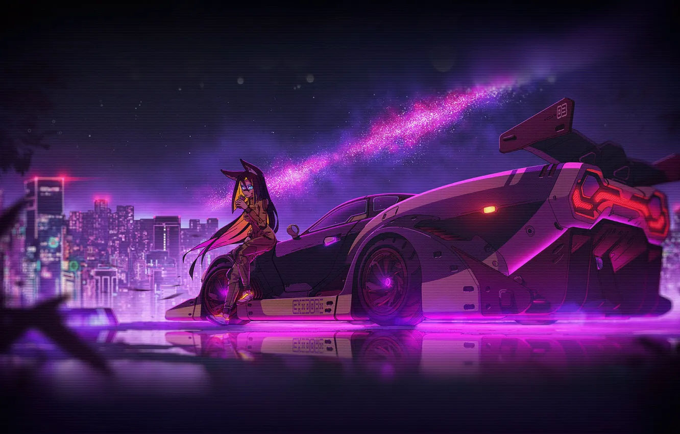 Wallpaper #TRkyF48BtGB6xQ78gG_L29 Wallpaper Auto Night Music the City Machine Neon Illustration