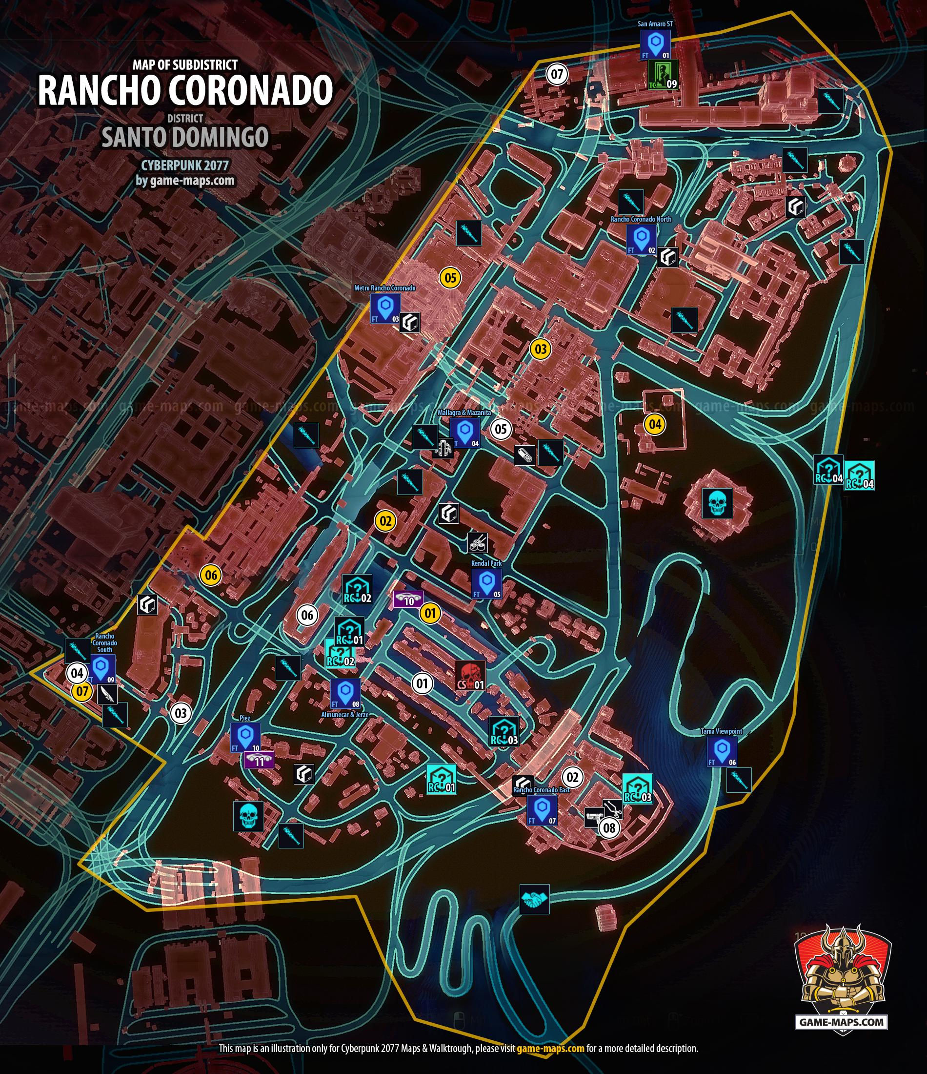 Wallpaper #oxo1T5MB1yWOL4qgm37V94 Rancho Coronado Map Santo Domingo Cyberpunk 2077 Cp77