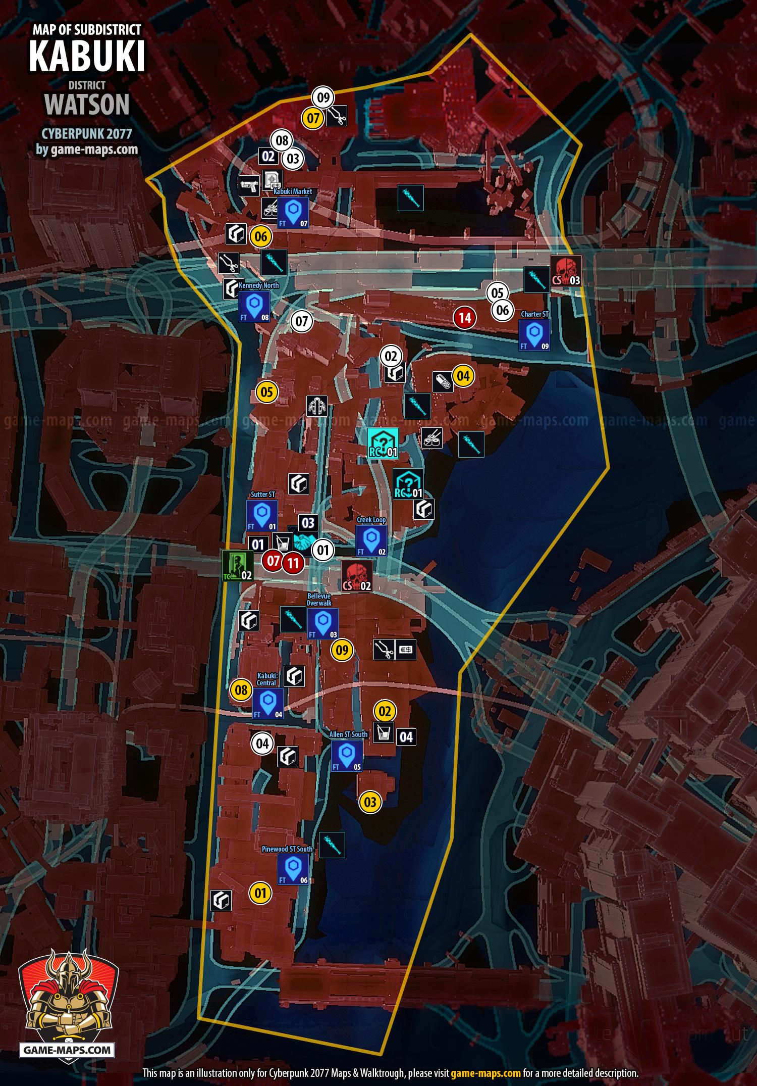 Wallpaper #VTuPbZcBSWmA-tzpio5P5 Maps for Watson in Cyberpunk 2077 Cp77