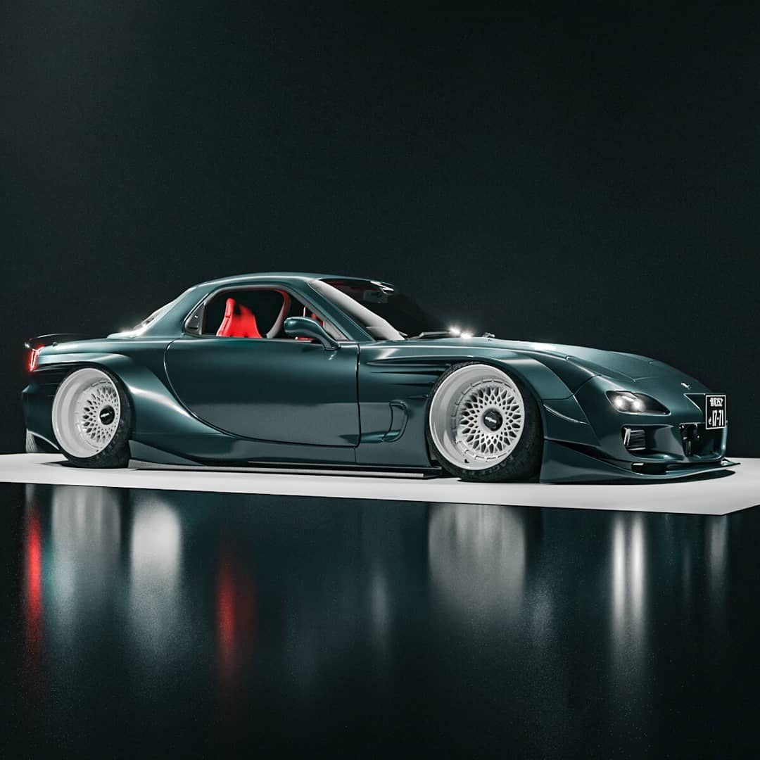 Wallpaper #LBlTJI8BtGB6xQ78qYWJ34 Mazda Rx 7 Z Poszerzeniem Nadwozia Rodem Z Gry Cyberpunk