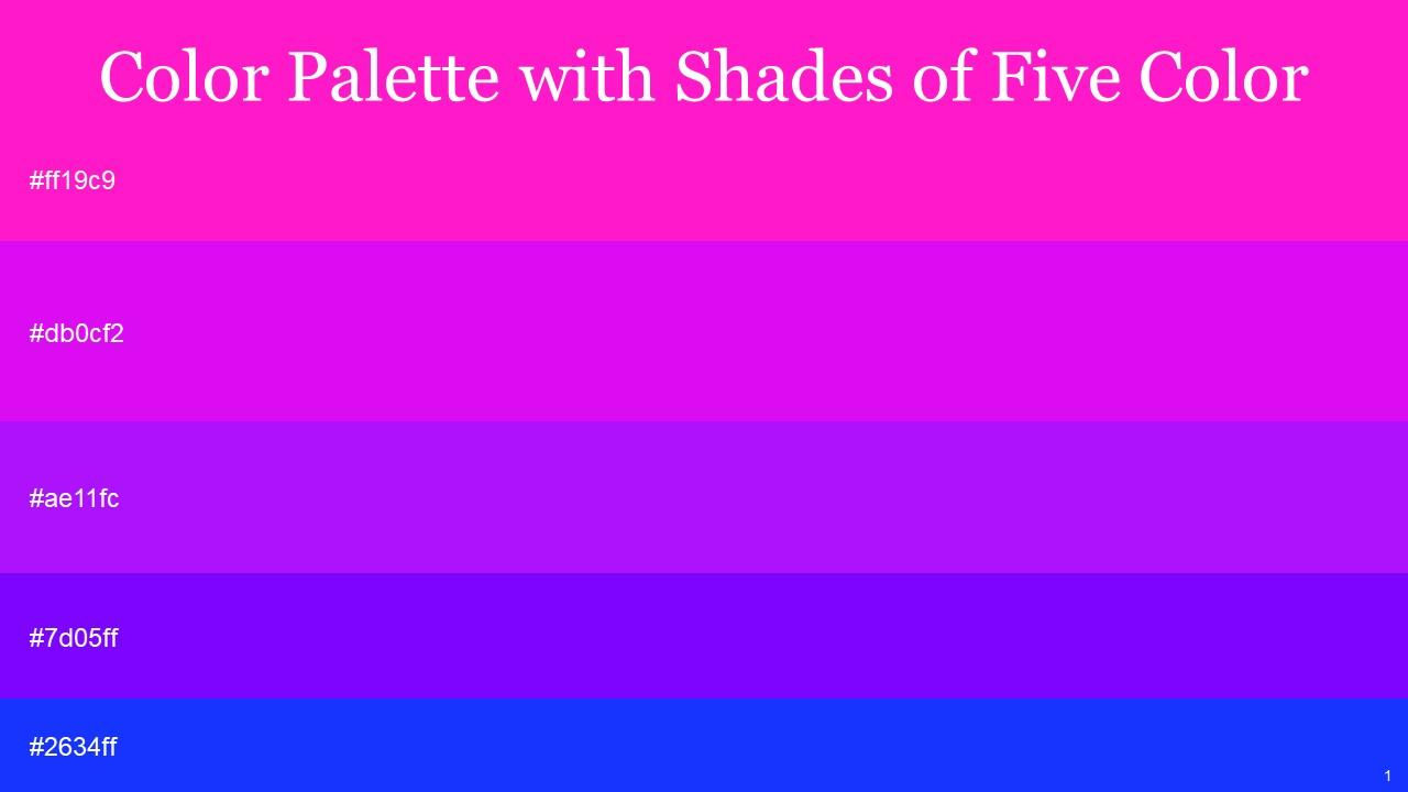 Wallpaper #v7ja2pIBJvJKYCmEYPP9292 Color Palette with Five Shade Shocking Pink Electric Violet Electric