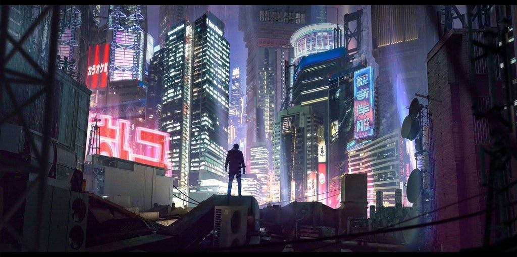 Wallpaper #N-bUMpMBA7IOc3WmwxKC22 Concept Art Dystopian Cyberpunk City