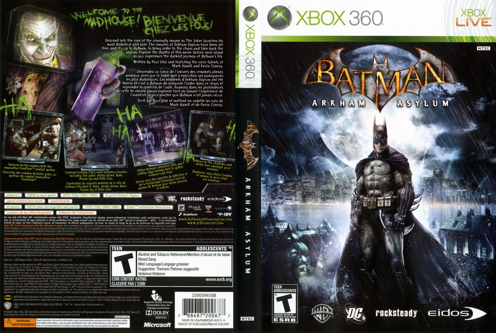 Wallpaper #mGhnG5MBSpphPi3-Lh8l9 Games Covers Batman Arkham Asylum Xbox 360
