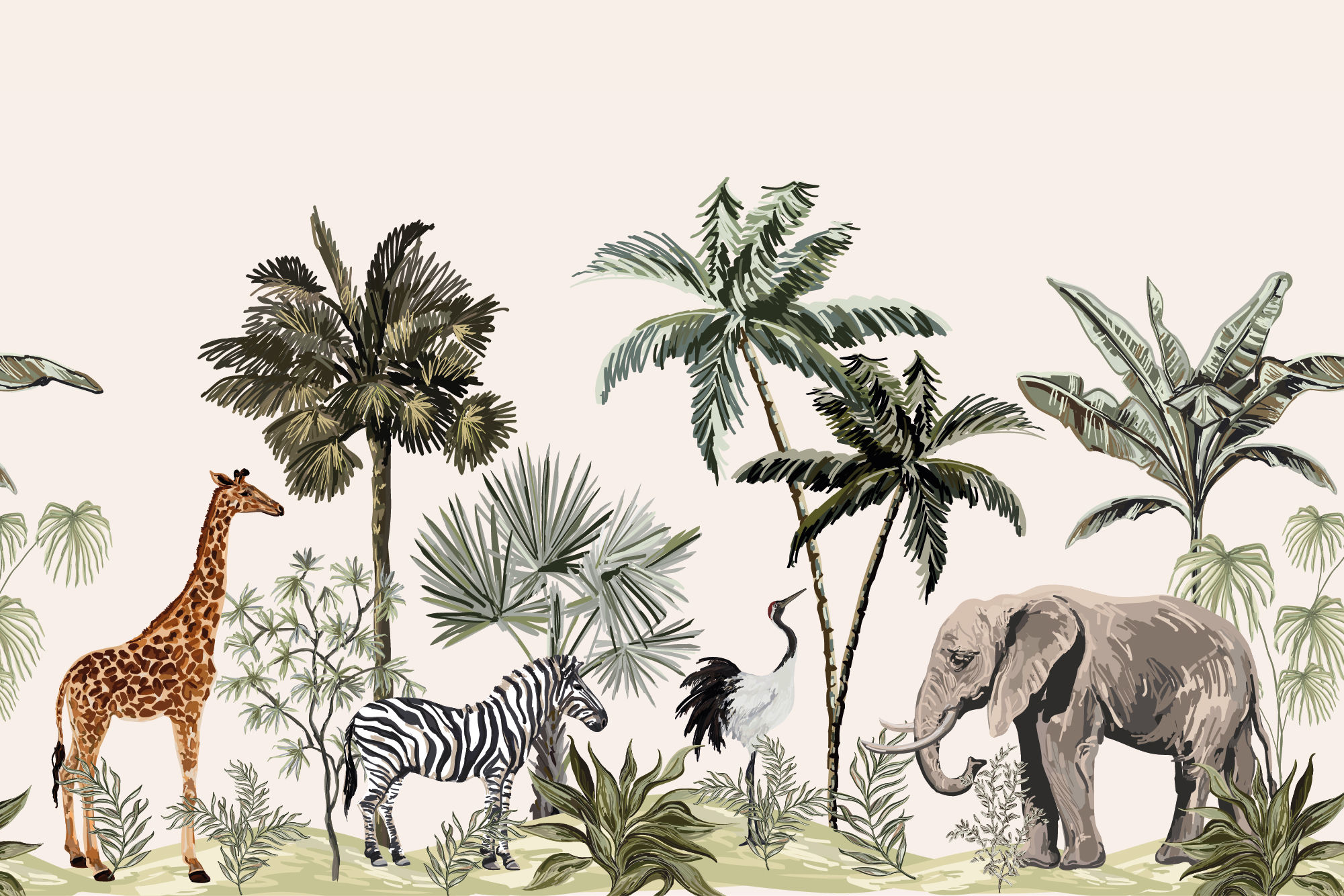 Wallpaper #qH1T8o4Bnwiau_P62QsV40 Jungle Animals Wallpaper Mural Jungle Wallpapers Wall Murals