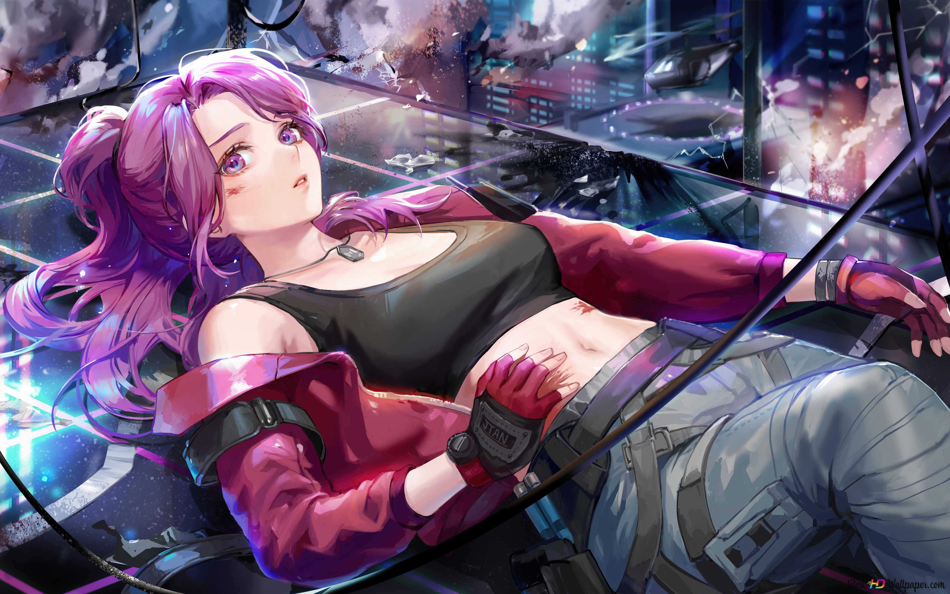 Wallpaper #lGiXF5MBSpphPi3-bA_J290 Cyberpunk Anime Girl 8k Wallpaper Download