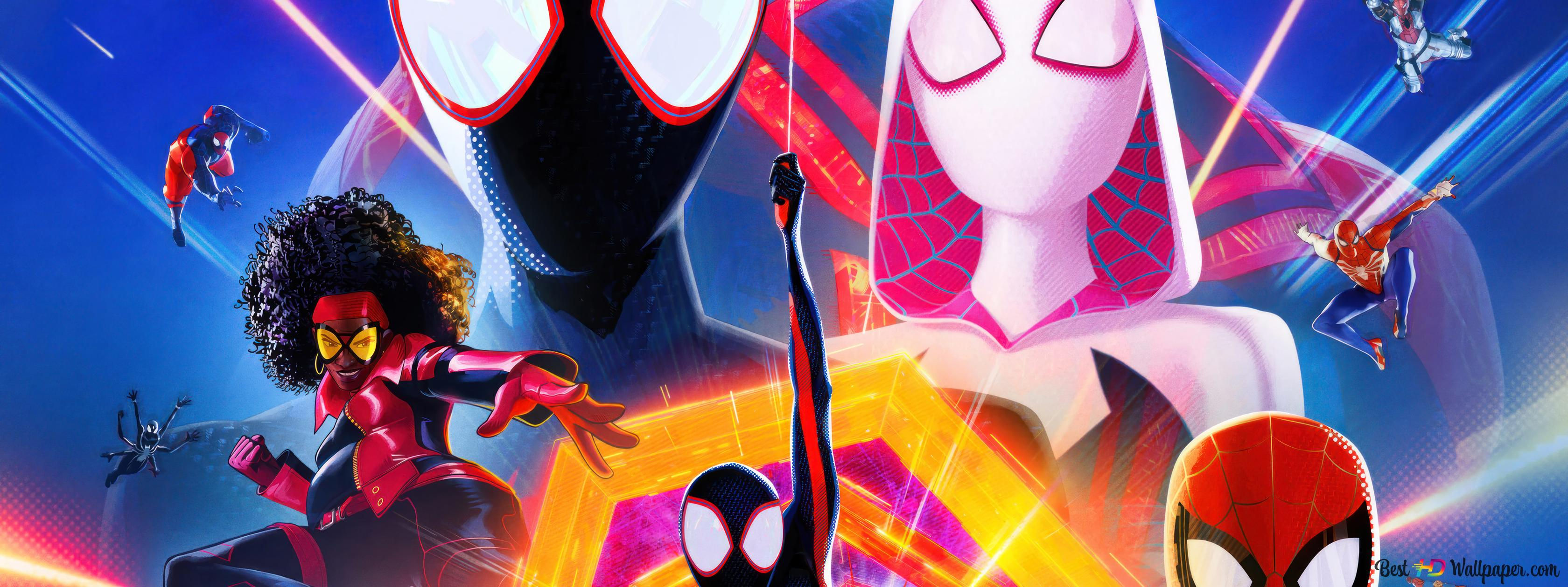 Wallpaper #p6XkN5MBVBiSkHCakoxJ196 Spider Man Across the Spider Verse Characters Poster 4K Wallpaper Download