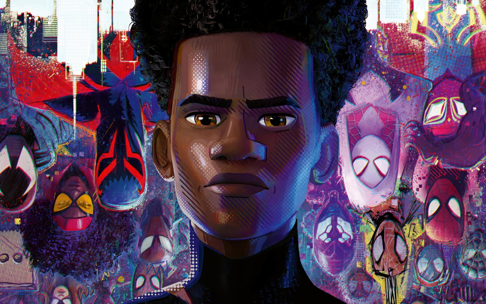 Wallpaper #k2cR5pIBSpphPi3-9TJH144 Miles Morales from Spider Man Across the Spider Verse 2023 Movie 4K