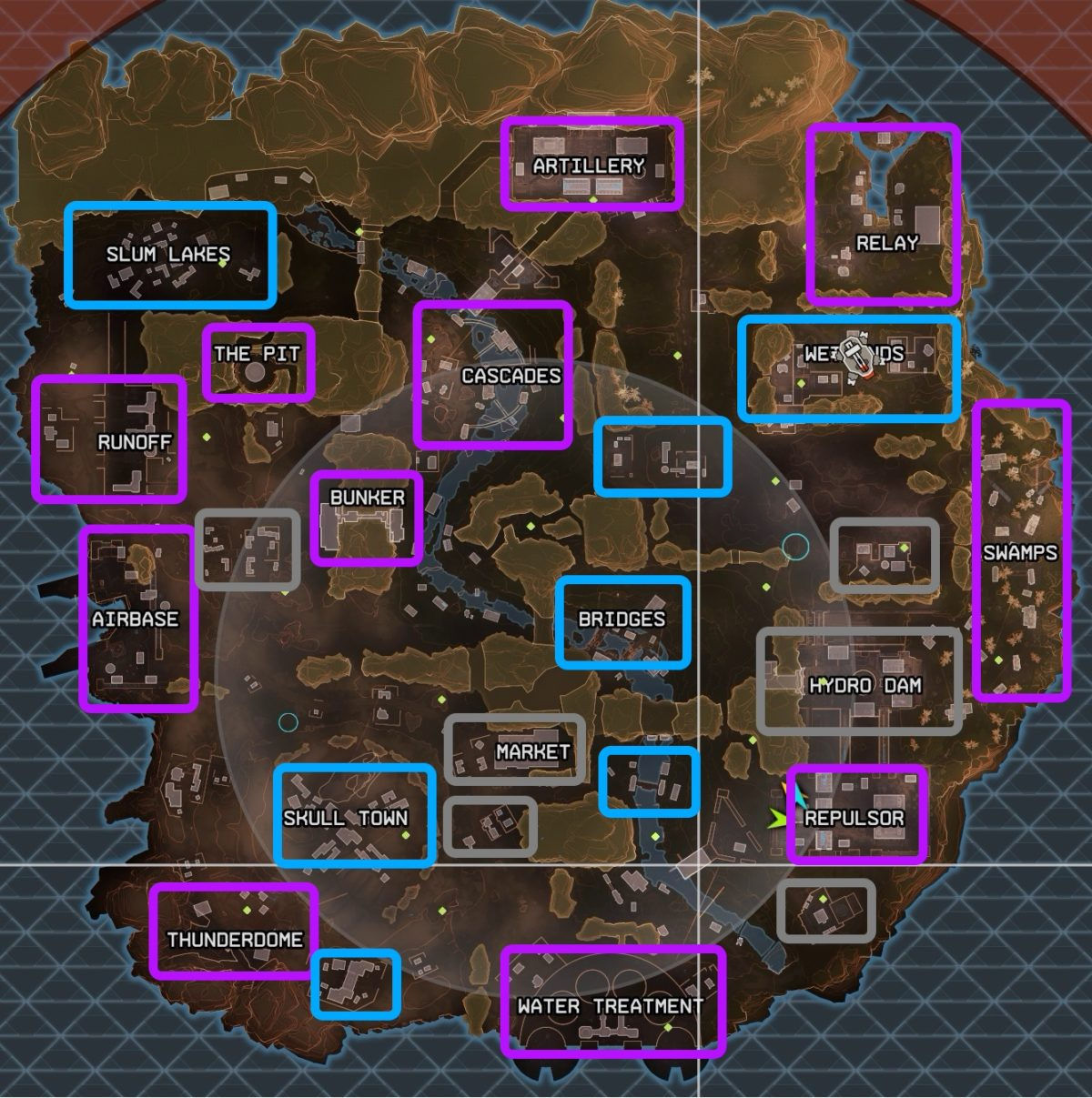 Wallpaper #QRUrsY4BmMigT4Un8lGa44 A Map of the Kings Canyon Map in Apex Legends