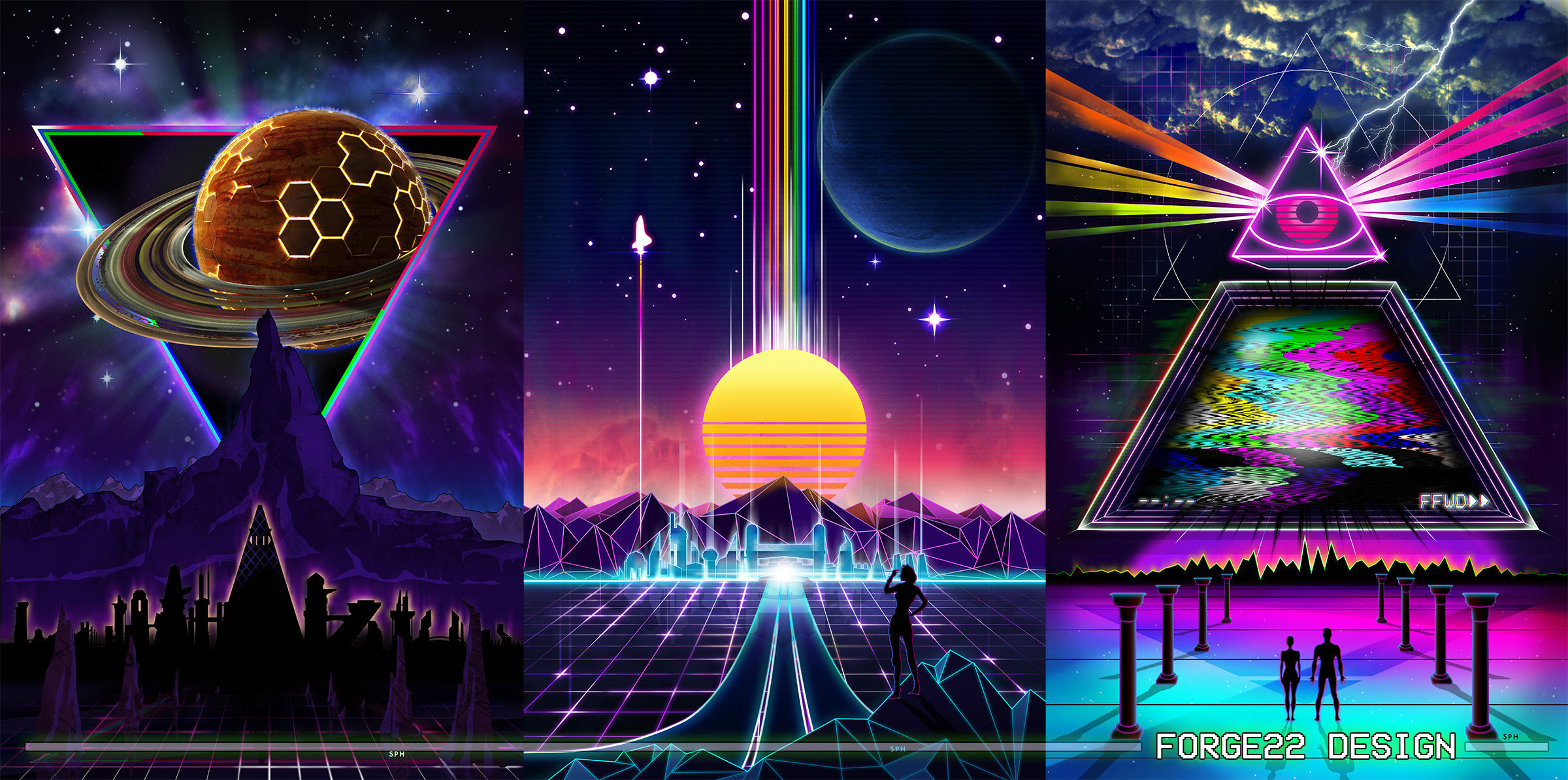 Wallpaper #95lDP5MBUcASHT6nWssT154 Synthwave Outrun Visual Art and Design Forge22 Design