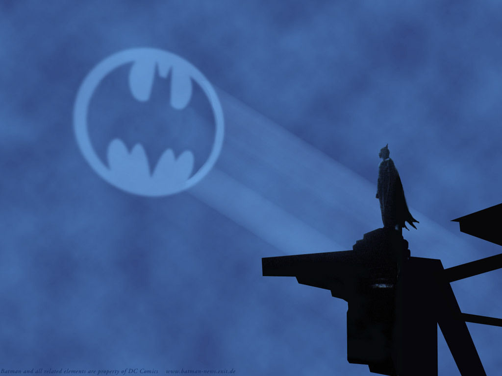 Wallpaper #Bn3h844Bnwiau_P6LQ6a55 Batman Silhouette with Bat Signal in the Sky