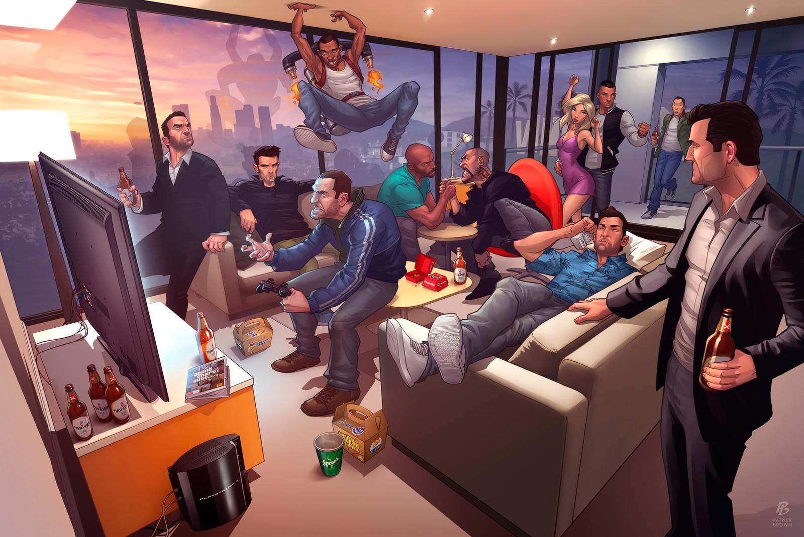 Wallpaper #JxlzNI8BtGB6xQ78W56q7 Grand Theft Auto 5 Fan Art Illustrations Wacky and Awesome Gameranx